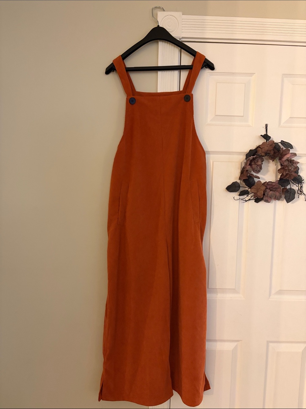 Rust Orange Pinafore Jumpsuit